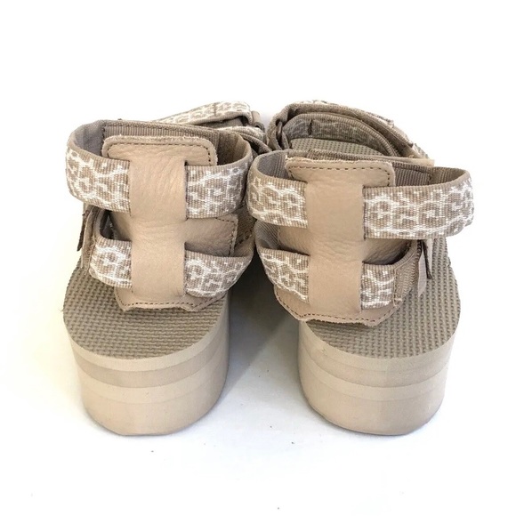 TEVA WOMEN FLATFORM MEVIA LEOPARD SESAME SPORTS SANDALS - Picture 4 of 5